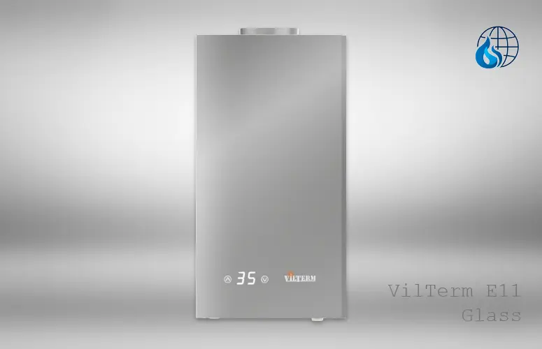 Газовая колонка VilTerm E11 Glass серебро с модуляцией